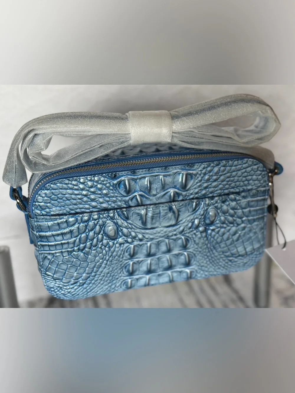 Brahmin Danica Aura Blue Crossbody Bag NWT Sky Blue